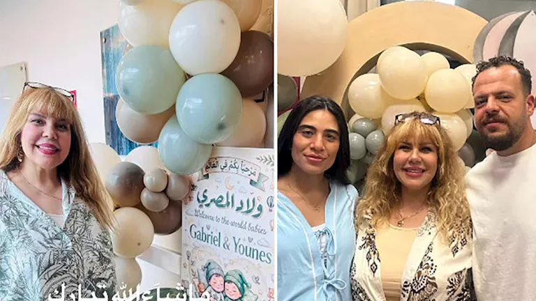 نجل ماجد المصري يُرزق بتوأم: بقيت أبو جبريل ويونس- صور
